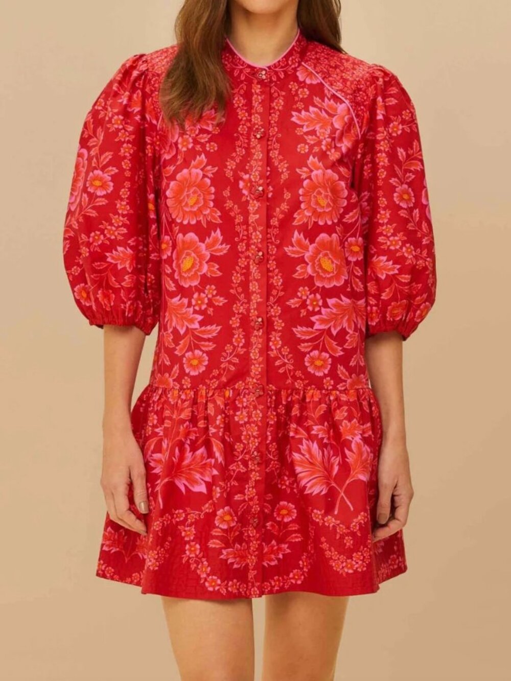 NWT FARM Rio Red Olivia Mini Dress - Picture 1 of 16